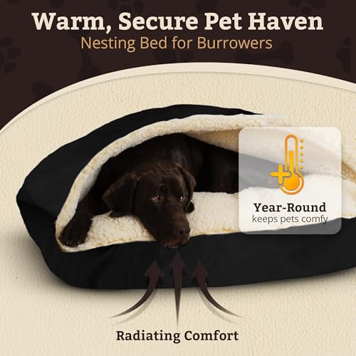 Rectangle Cozy Cave Dog Bed (Black / Extra Large)