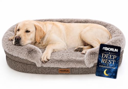 Fluffy Orthopedic Dog Beds Large Sized Dog (Sand / XL(48", UP to 110lbs))