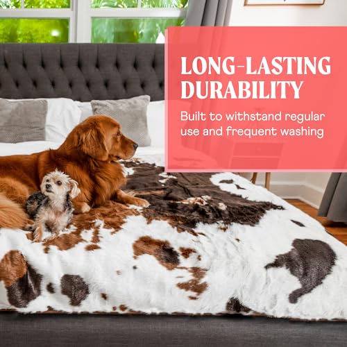 PupProtector Waterproof Throw Blanket (Brown Cowhide / Large (80" L x 62" W))