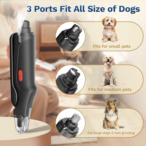 2 in 1 Dog Nail Clippers & Cat Nail Clippers Trimmers for Large Medium Small Dogs Cats Claw Trimmer Quick Sensor and Safety Guard USB Rechargeable Dogs Nail Trimmer with Catcher & 2 LED Lights (Black)