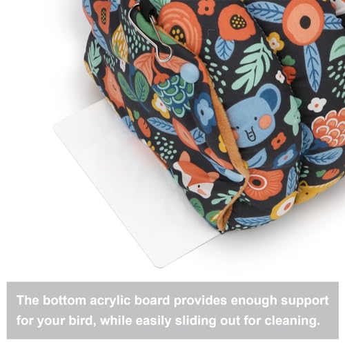 Bird Nest House Winter Warm Snuggle Hut Bird Bed Hanging Hammock for Parrots Budgies Parakeets Caique Senegal Cockatiels Conures (Medium / Black)
