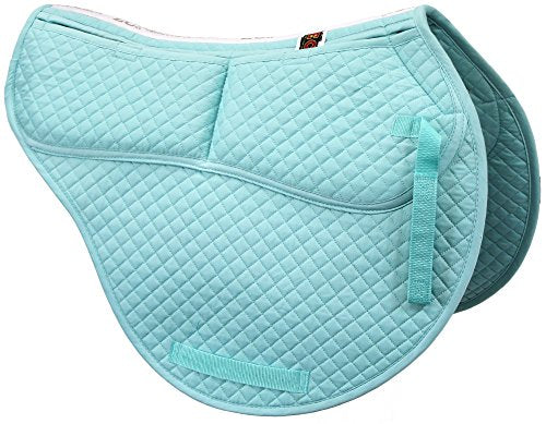 All Purpose Contoured Correction Saddle Pad with Adjustable Memory Foam Inserts for Custom Support (Soothing Sea Blue)