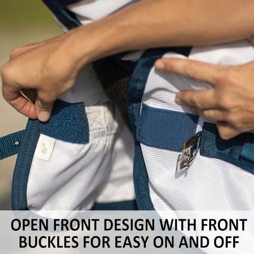 Soft Interlock Mesh II Horse Fly Sheets (Horse Size 48 / Mini Attached Neck Euro Bellyband / White)