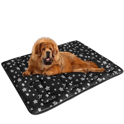 Dog Crate Pad Mat (XX-Large 48"X30" / Black)