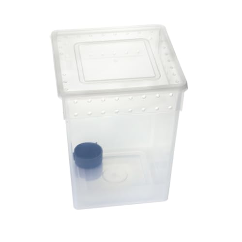 Portable Reptile Terrarium Habitat for Mini Pet Houses Breathable Holes Stackable Container (1PCS-Clear-Extra H)