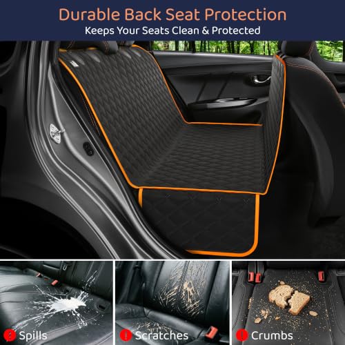Dog Car Seat Cover for Back Seat (Orange / XL (64"x60"))