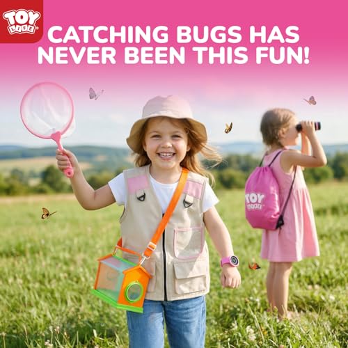 Kids Explorer Kit with Bug Catcher for Kids (18 Pcs-pink)