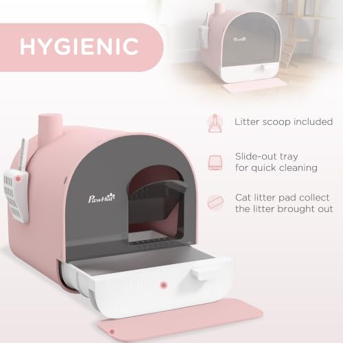 Cat Litter Box with Lid (Pink)