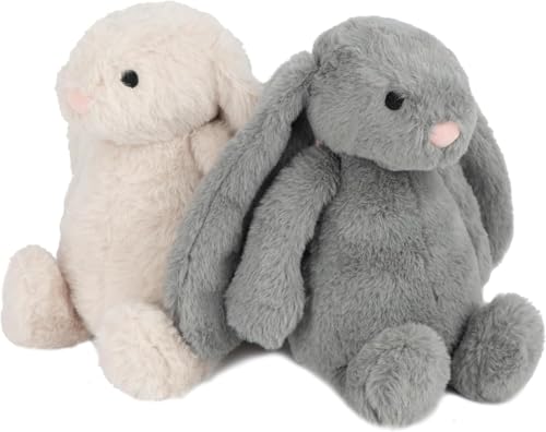 Bunny Buddy Squeaky Plush Dog Toy (Bunny (Beige, Gray) / Large)