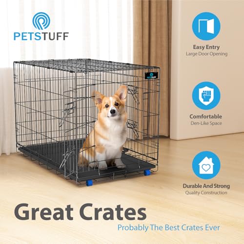 PetsTuff Great CRATES 36” Large Dog Crate (36 inch / Two Doors)