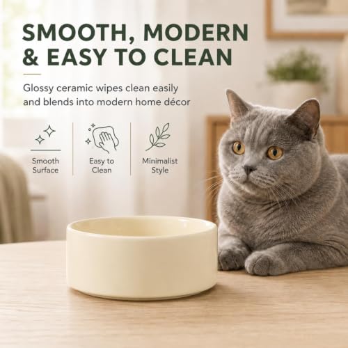 Cat Bowls Set of Two (Light Yellow)