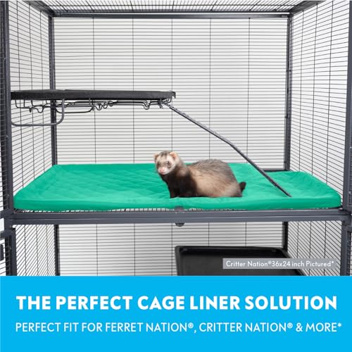 Fitted Fleece Top Pan Liner for Critter Nation Cage (Green / Top Pan Liner)