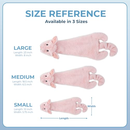 2-in-1 Stuffless Squeaky Dog Toy - Hare, Pig, Medium (Multicolor/Pig & Hare / Medium)