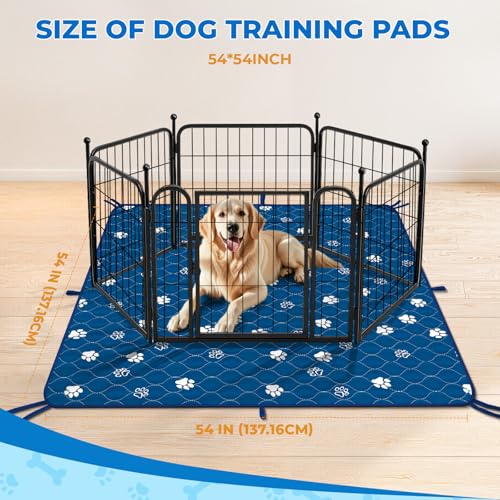 Washable Pee Pads for Dogs (Blue / 54*54 Inch (Pack of 2))