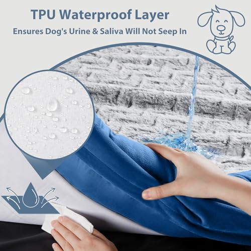 XXXL Big Large Orthopedic for Senior Dog Bed Comfy Sleeping (Blue / XXX-L (53x43x7.5in))