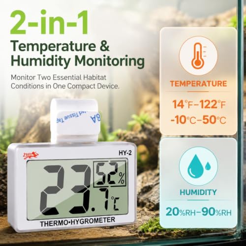 Reptile Thermometer Hygrometer (Silver)