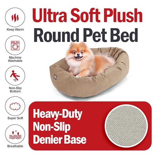 Suede Shredded Memory Foam Mix Calming Dog Bed Washable (Stone)