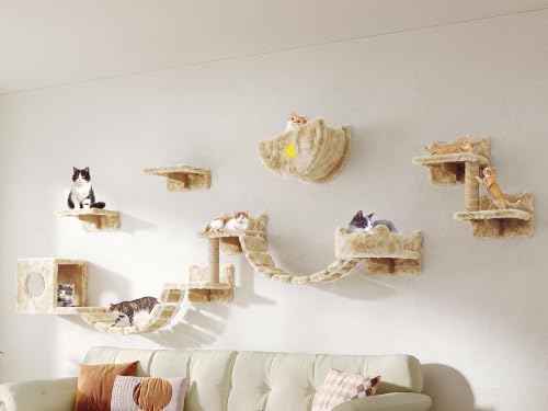 Cat Wall Furniture (Beige / 13 Piece Set)
