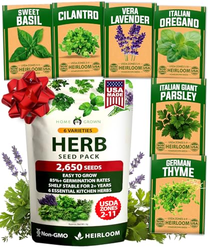 6 Herb Variety Pack 2650+ Seeds Extra Large Culinary Kit