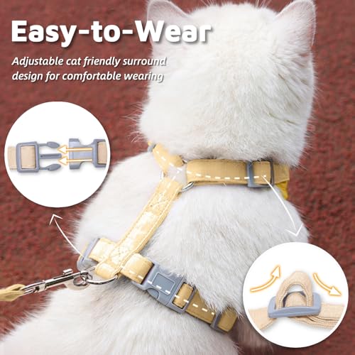 Escape Proof Cat Harness and Leash Set (Yellow / XS)
