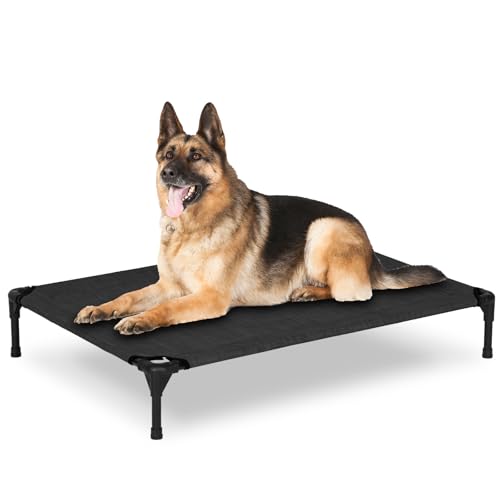 Elevated Dog Bed for Outdoor (Black / 42"L x 30"W x 7"Th)