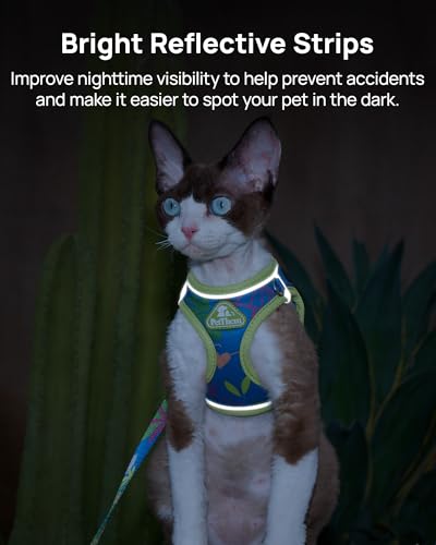 Upgraded Cat Harness and Leash Set (Hawaii Green / XXS)