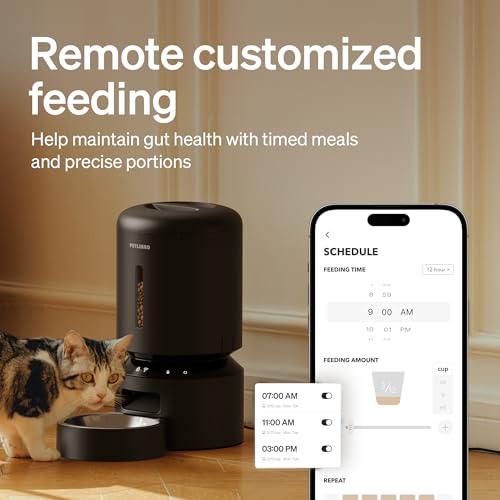 Automatic Cat Feeder (Black / 5L-with WiFi)