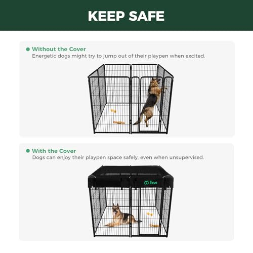 Homeplus Indoor Dog Playpen with Mesh Top Cover (Black / 45"H)