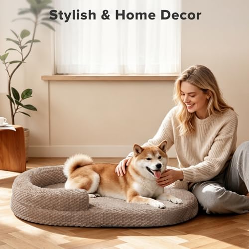 XXL Orthopedic Extra Large Dog Bed (Brown / XXL(48"x 35"x 7.5"))