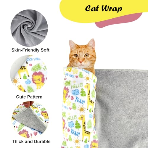 Cat Wrap for Cutting Nails and Grooming (Giraffe Lion Style)