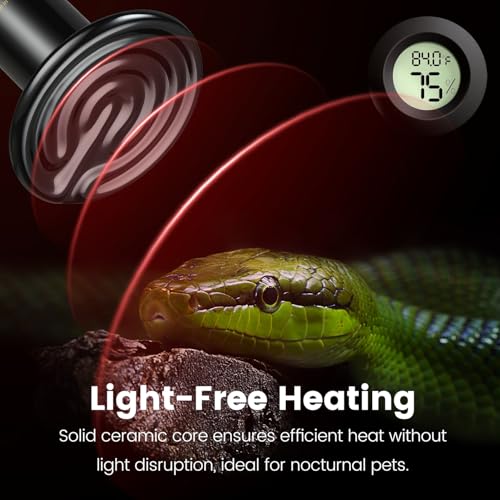 Dual Reptile Light Fixture with 100W Daytime Heat Bulb & 100W Nighttime Ceramic Heat Emitter (ST1)