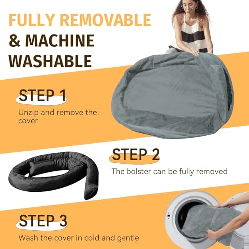 Waterproof Orthopedic Dog Bed for Large Dogs (Grey / 44"L x 32"W x 7.5"Th)