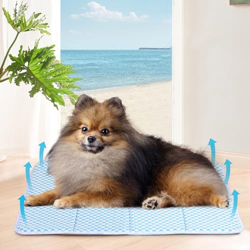 Dog Cooling Mat for Large Dogs (Blue / 24"L x18"W x 0.8"H)