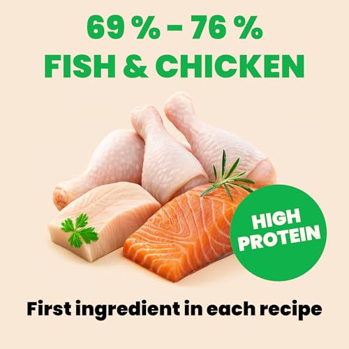 Wet Cat Food HQS Natural Rotational Diet Fish Selection & Chicken Drumstick (2.47 Ounce (Pack of 24))