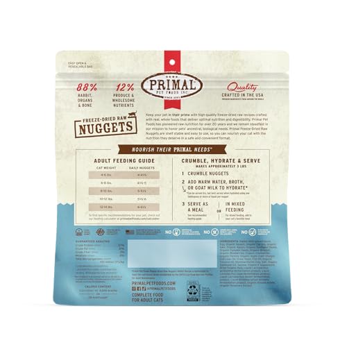 Primal Freeze Dried Raw Cat Food Nuggets (14 Ounce (Pack of 1))