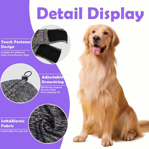 Adjustable Dog Ear Muffs Dog Ear Cover for Hematoma Ear Muffs Noise Protection Fireworks Ear Protector (Black / Small)