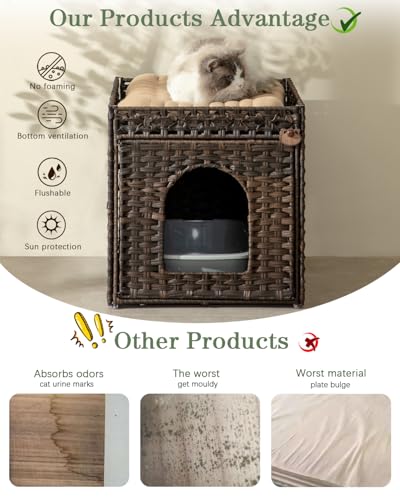 Cat Litter Box Enclosure (Brown / Standard)