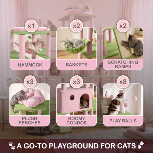 80 Inch Extra Large Flower Cat Tree w (Flower)