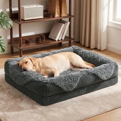 Orthopedic Dog Bed for Large Sized Dog (Grey / 38"L x 28"W x 7"T)