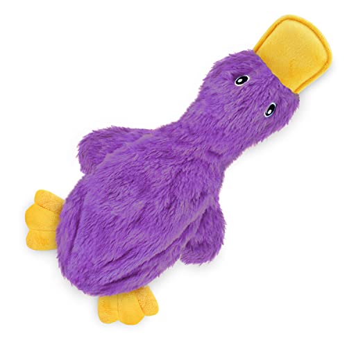Interactive Squeaky Dog Toy (aCrinkle Duck (Light Purple) / Large)