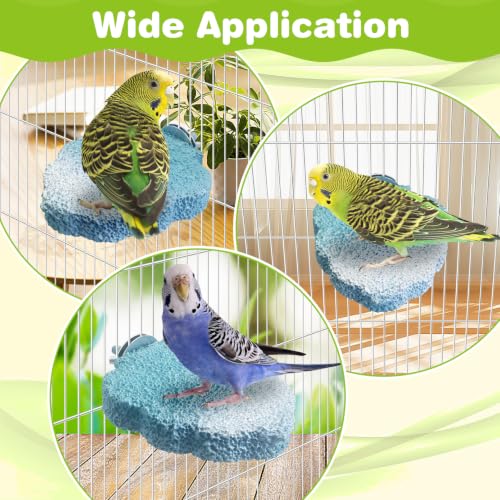 3PCS Bird Beak Grinding Stone Resin Bird Perch Stand Grinding Claw Birds Cage Perch Parrot Climbing Chewing Toys Parakeet Cage Accessories for Budgies Cockatiels Conures