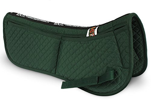 Adjustable Shock Absorbing Memory Foam Half Saddle Pad (Hunter Green)