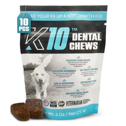 K10 Dental Chews for Dogs (Dental Chews 10 Count)