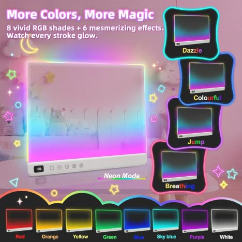 16'' Rechargeable LED Drawing Board for Kids (White / 13.7"W x 10"H)