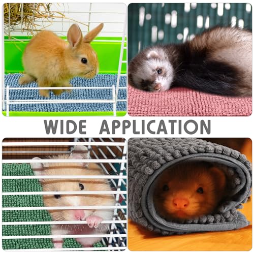 4 Pcs Guinea Pig Cage Liner (Mixed Color / 16 x 24 Inch / Low Pile Chenille)