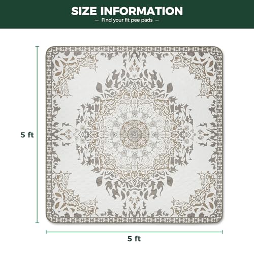 Washable Pee Pads for Dogs (Boho / 63" Square (1 Pack))