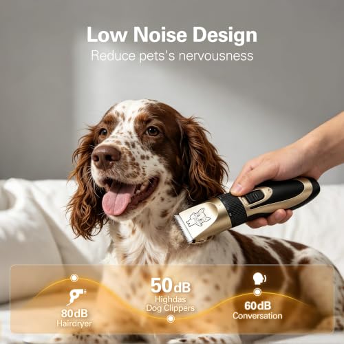 Dog Clippers for Grooming Low Noise (Grey)