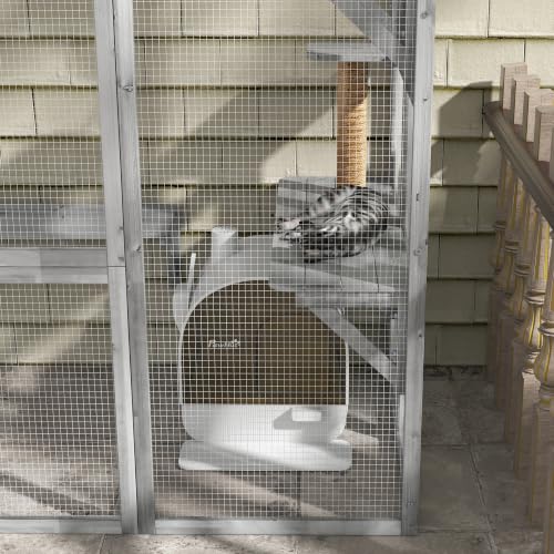 Cat Litter Box with Lid (White)