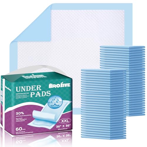 Extra Large Disposable Bed Pads for Incontinence 36" x 36" (36" x 36"-60 Count)