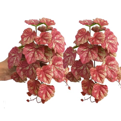 Fake Reptile Plants for Terrarium (Pink Heuchera Micrantha)